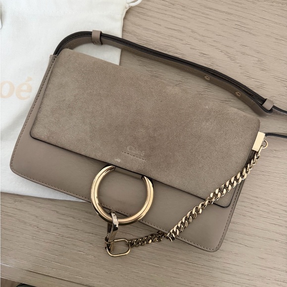 Chloe Handbags - Chloe Beige Leather and Suede Crossbody Bag